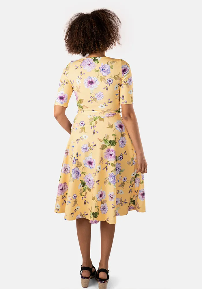 Nancie Lemon Floral Print Swing Dress