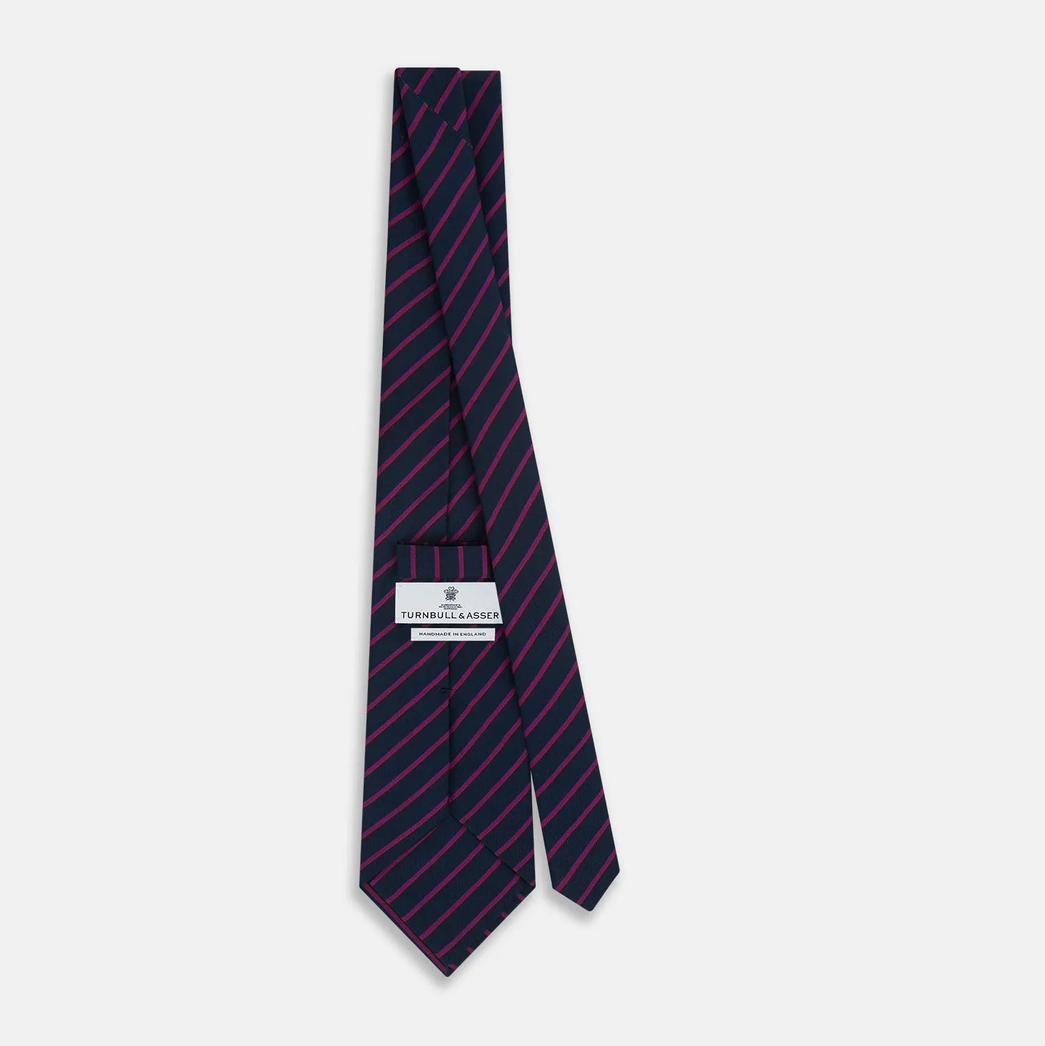 Navy and Purple Striped Blazer Silk Tie