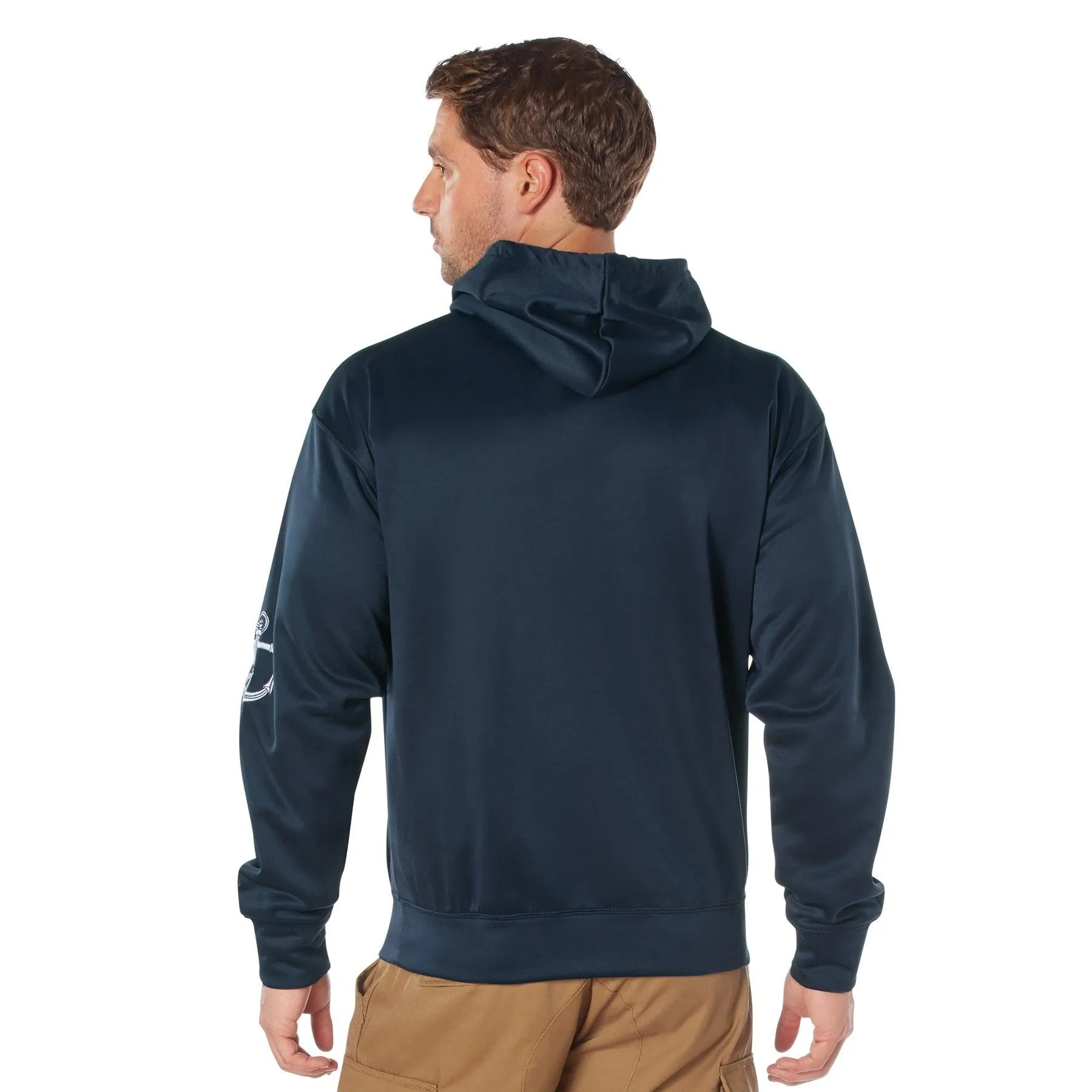 Navy Embroidered Pullover Hoodie