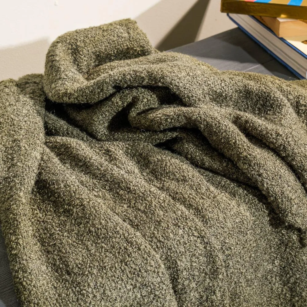 Nest Fringed Throw - Forest Green