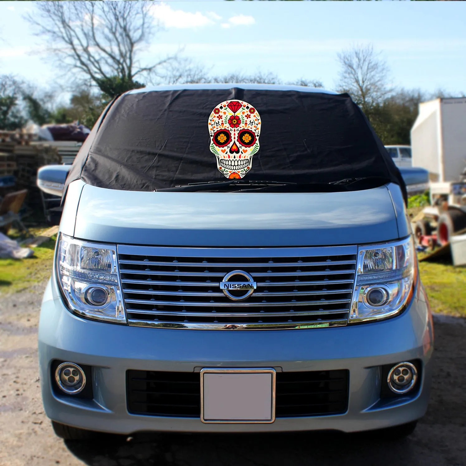 Nissan Elgrand E51 Screen Cover Eyes - Sugar Skull