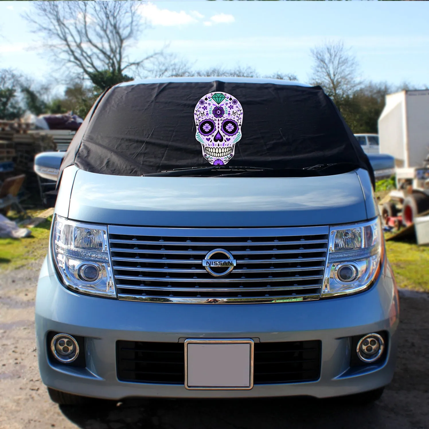 Nissan Elgrand E51 Screen Cover Eyes - Sugar Skull