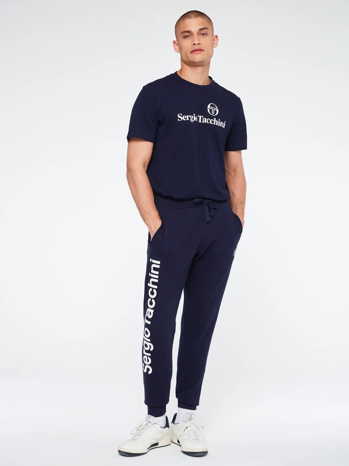 Nizard Sweatpants-Navy/White