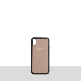 Nude Saffiano Leather IphoneX/XS Case