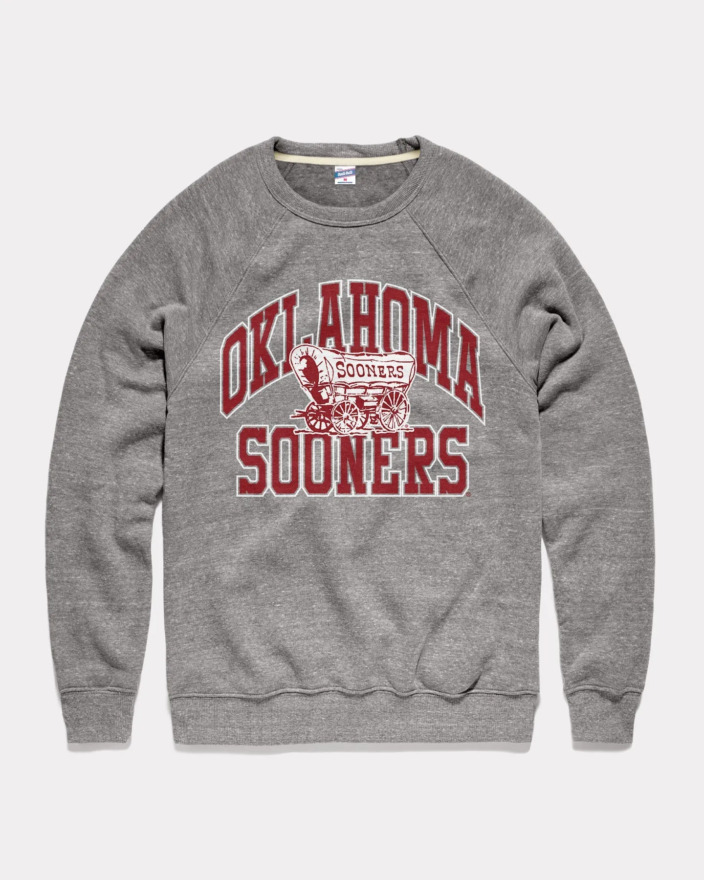 Oklahoma Sooners Mascot Arch Vintage Grey Crewneck