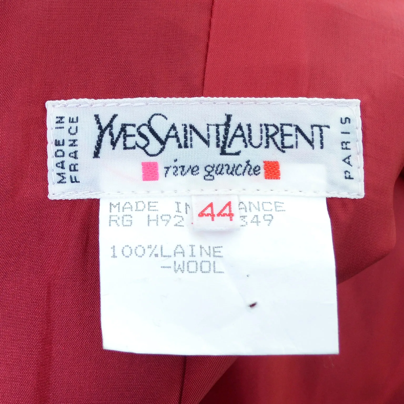 ON HOLD // Yves Saint Laurent Raspberry Red Vintage Blazer Jacket Size 44