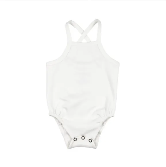 Organic Criss-Cross Bodysuit - White