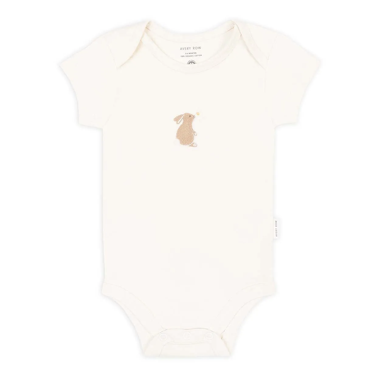 Organic Unisex Baby Clothing Embroidered Bodysuit ' Bunny'