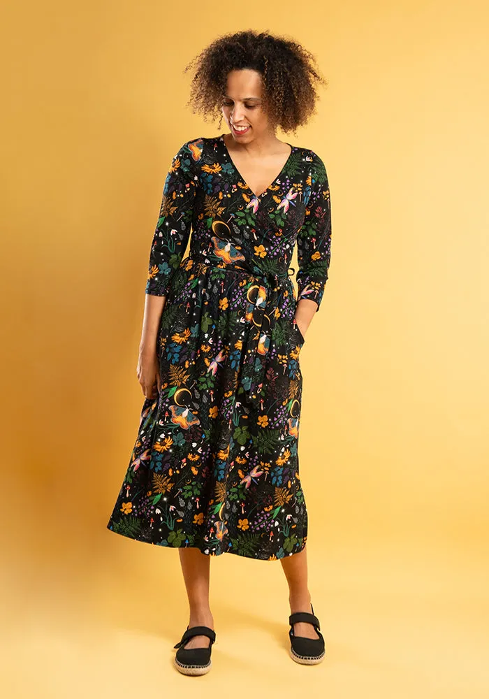 Paxton Magical Moth Print Cotton Midi Dress