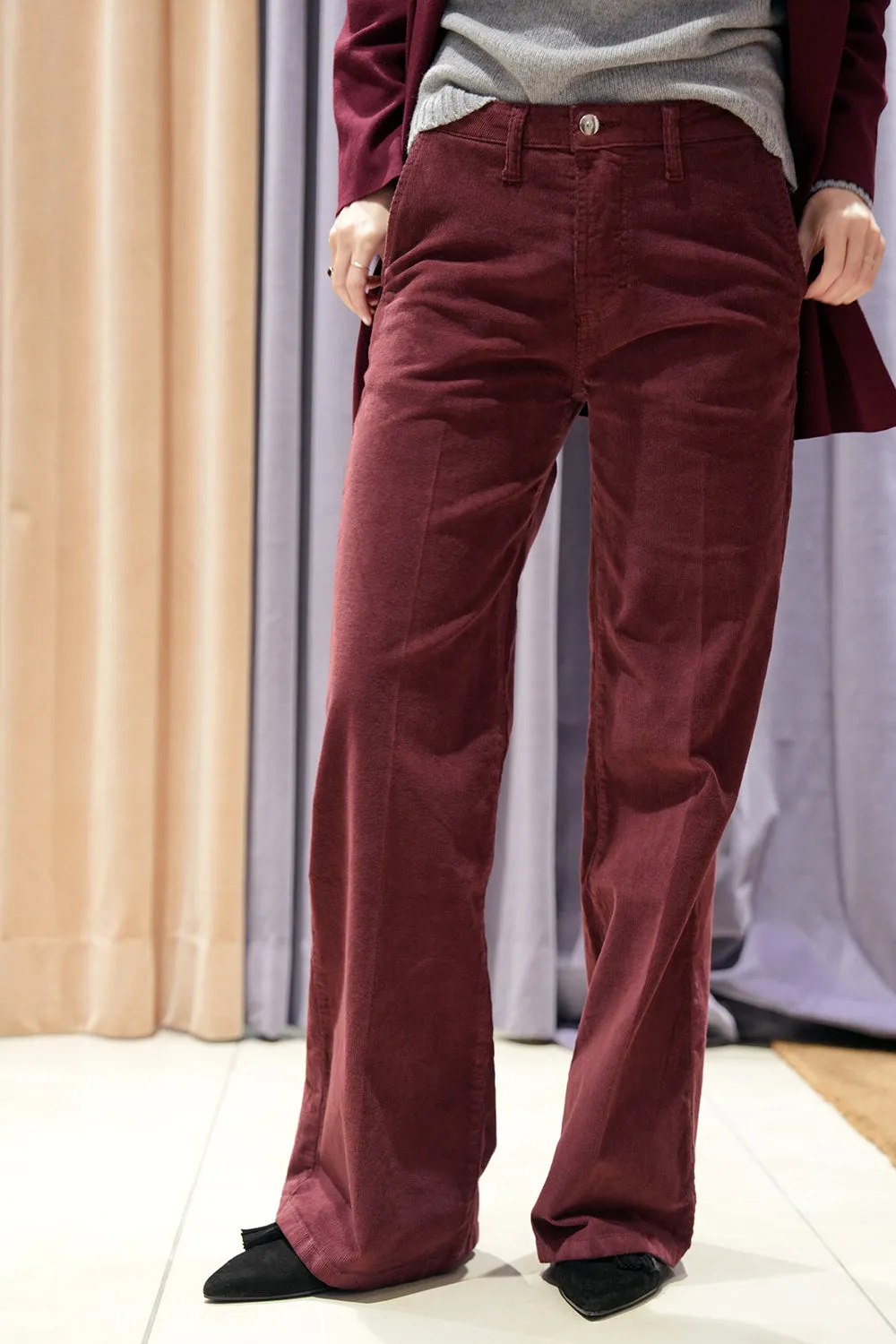 Phoebe Corduroy Pants - burgundy