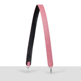 Pink  Leather Wide Bag Strap