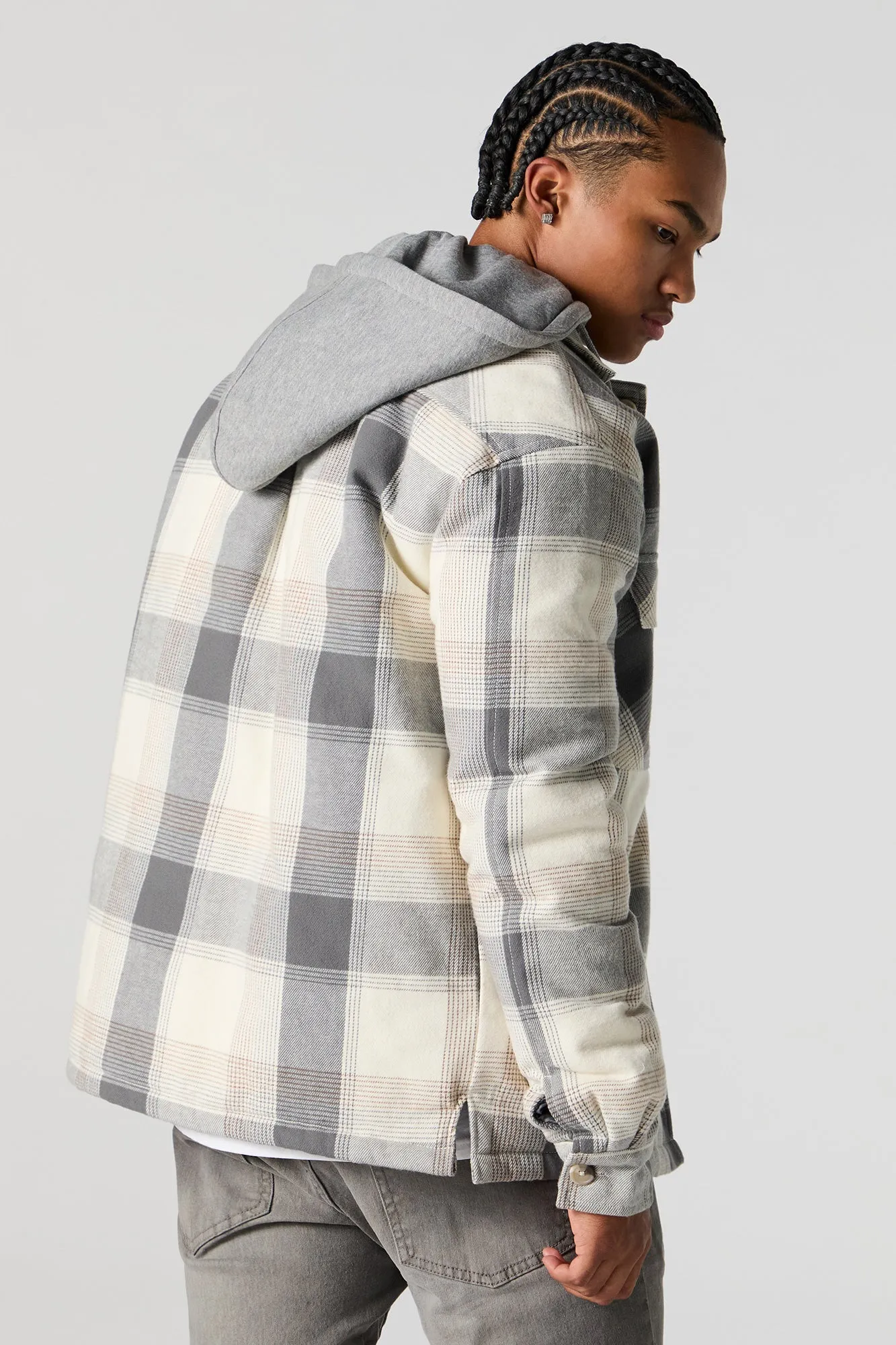 Plaid Hooded Shacket