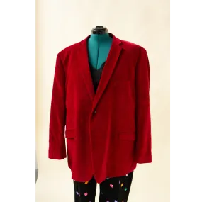 Plus Size Red Velvet Blazer