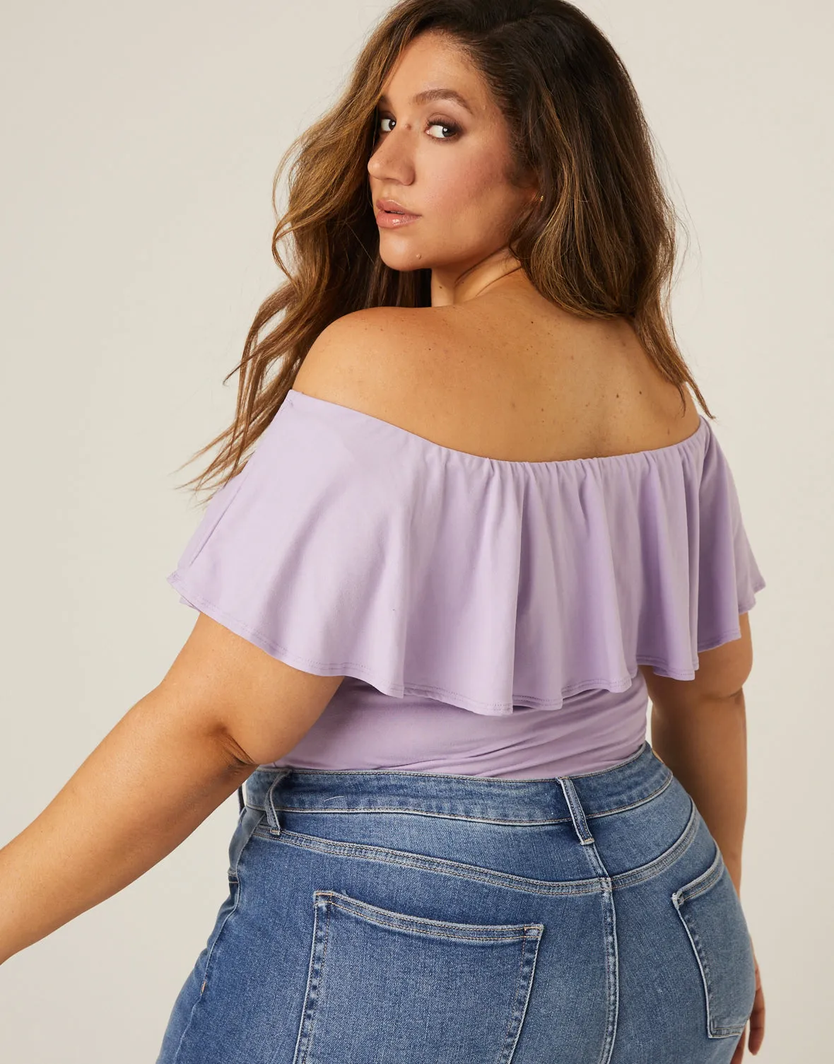 Plus Size Ruffle Bodysuit