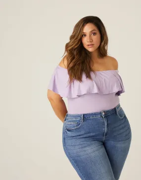 Plus Size Ruffle Bodysuit