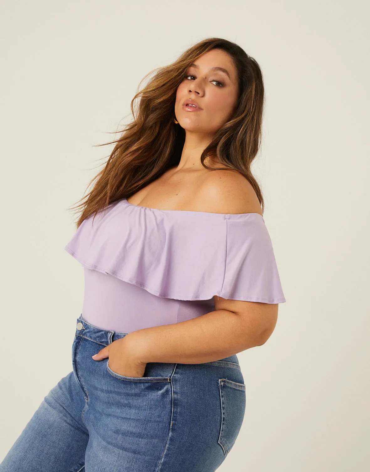 Plus Size Ruffle Bodysuit