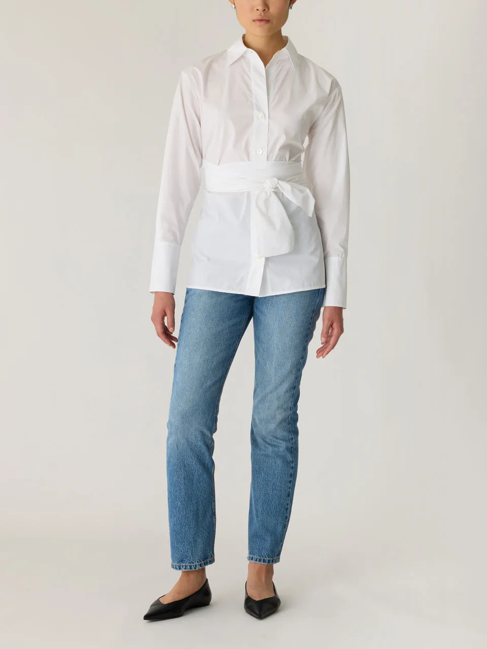 Poplin Wrap Blouse