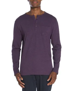 Raw Edge Long Sleeve Pocket Henley