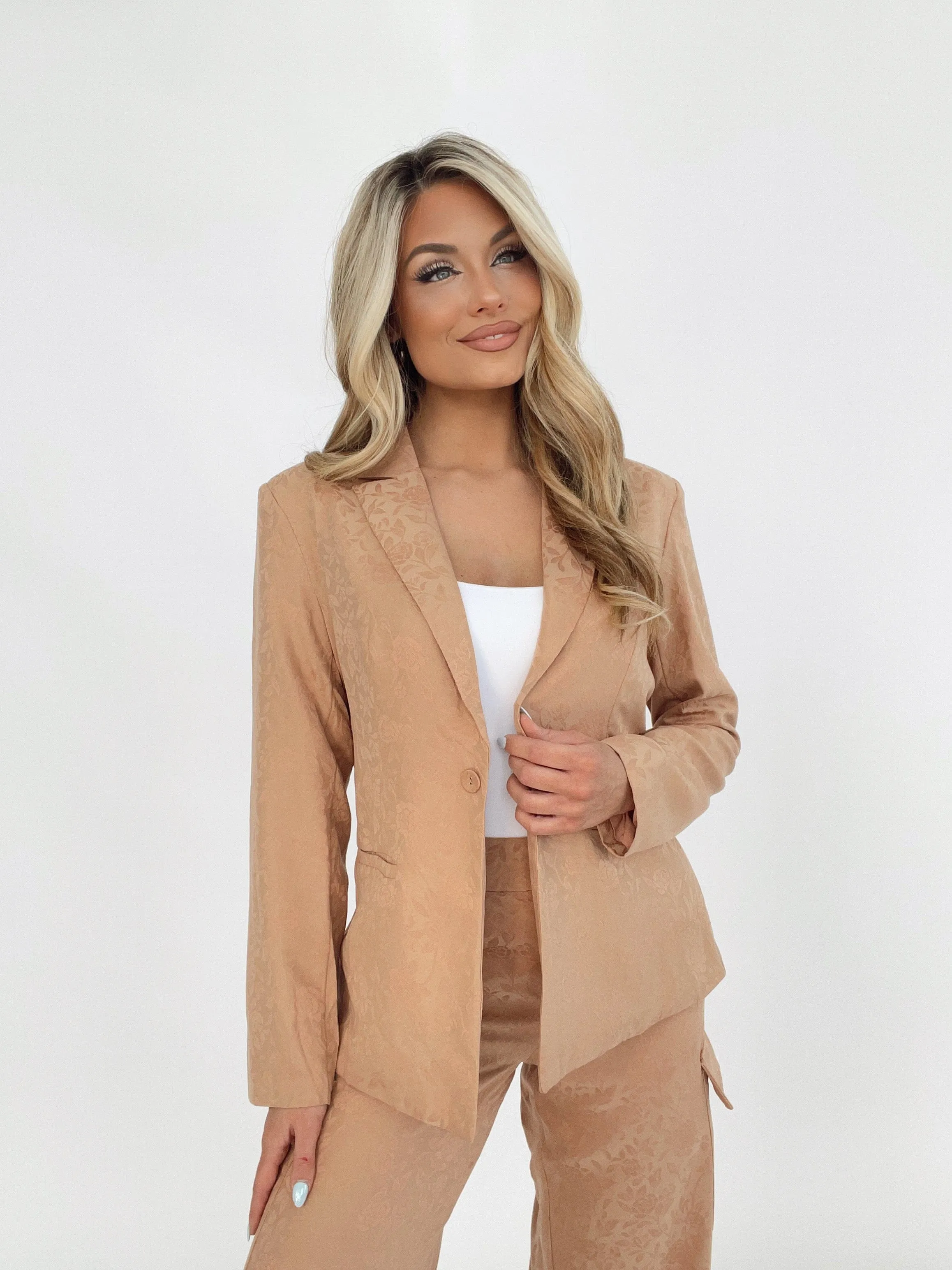 Satin Jacquard Blazer