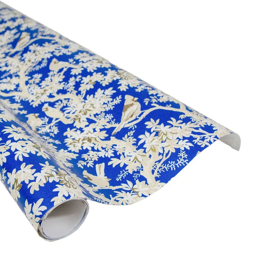 Scenic Songbirds China Blue Wrapping Roll