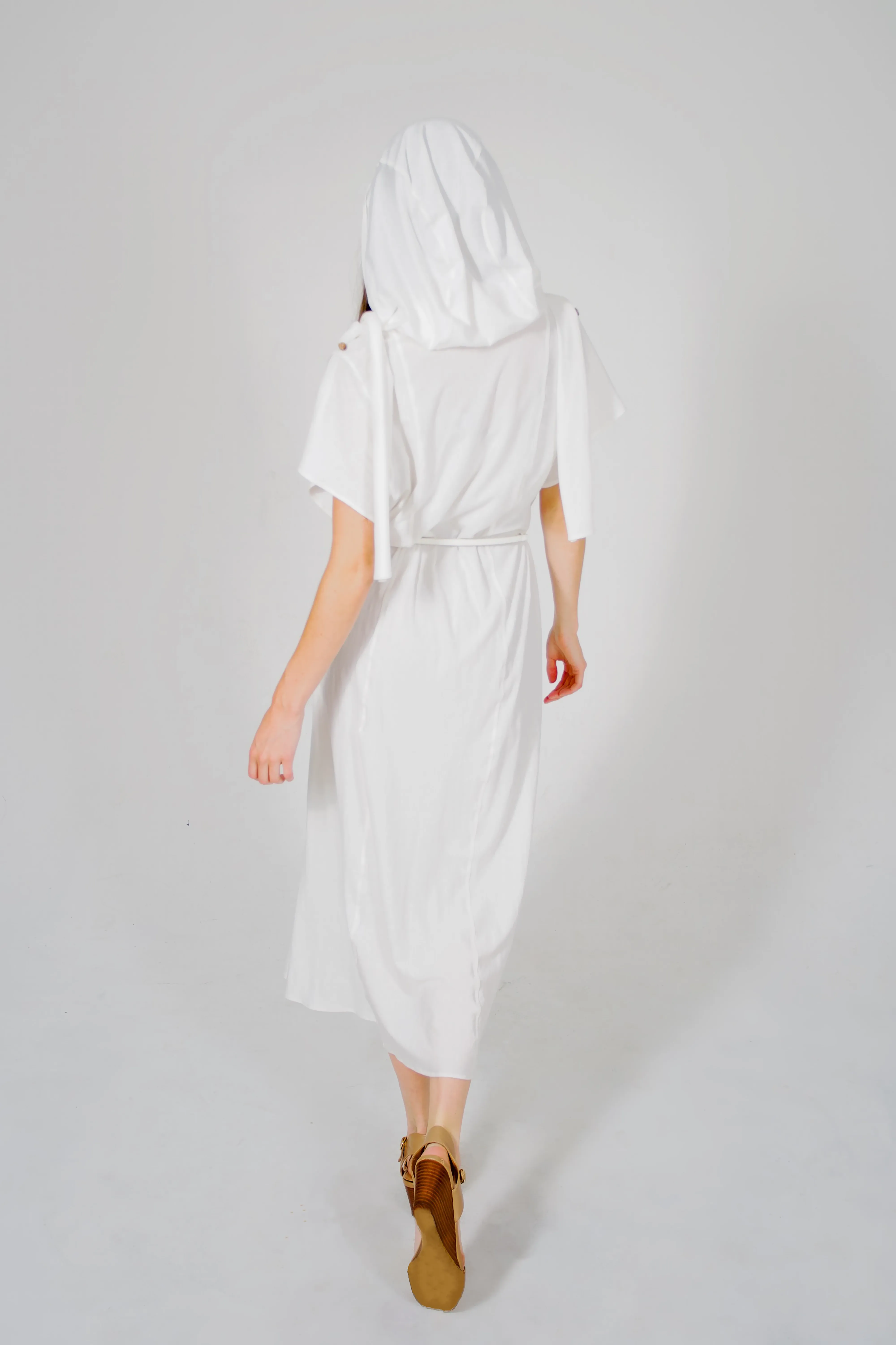 Serenity, The Unisex, Lightweight Robe With Hood in Natural Color