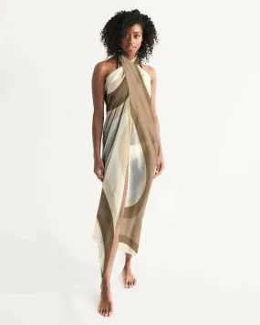 Sheer Sarong Swimsuit Cover Up Wrap / Brown Swirl