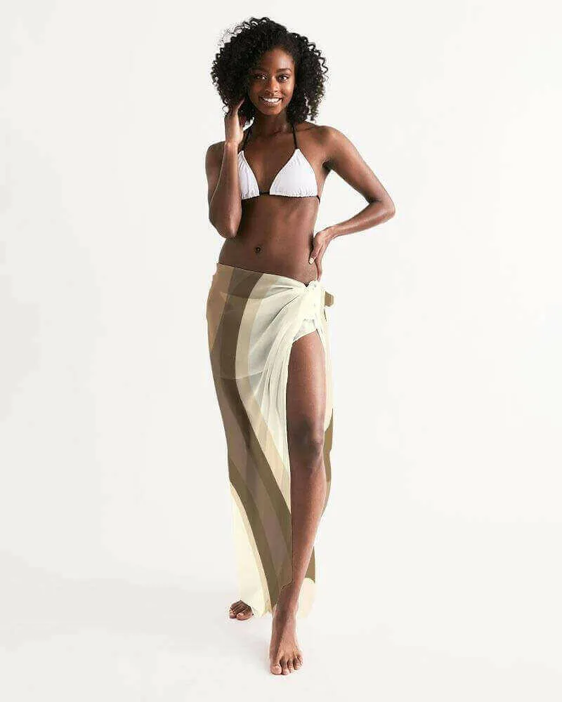 Sheer Sarong Swimsuit Cover Up Wrap / Brown Swirl