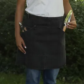 Short Cotton Half Apron With Pockets