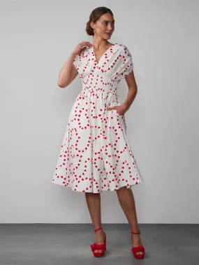 Short Sleeve Heart Midi Dress