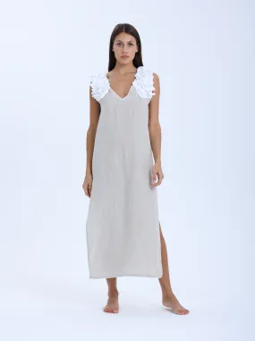 St. Tropez Sleeveless Long Dress - Beige