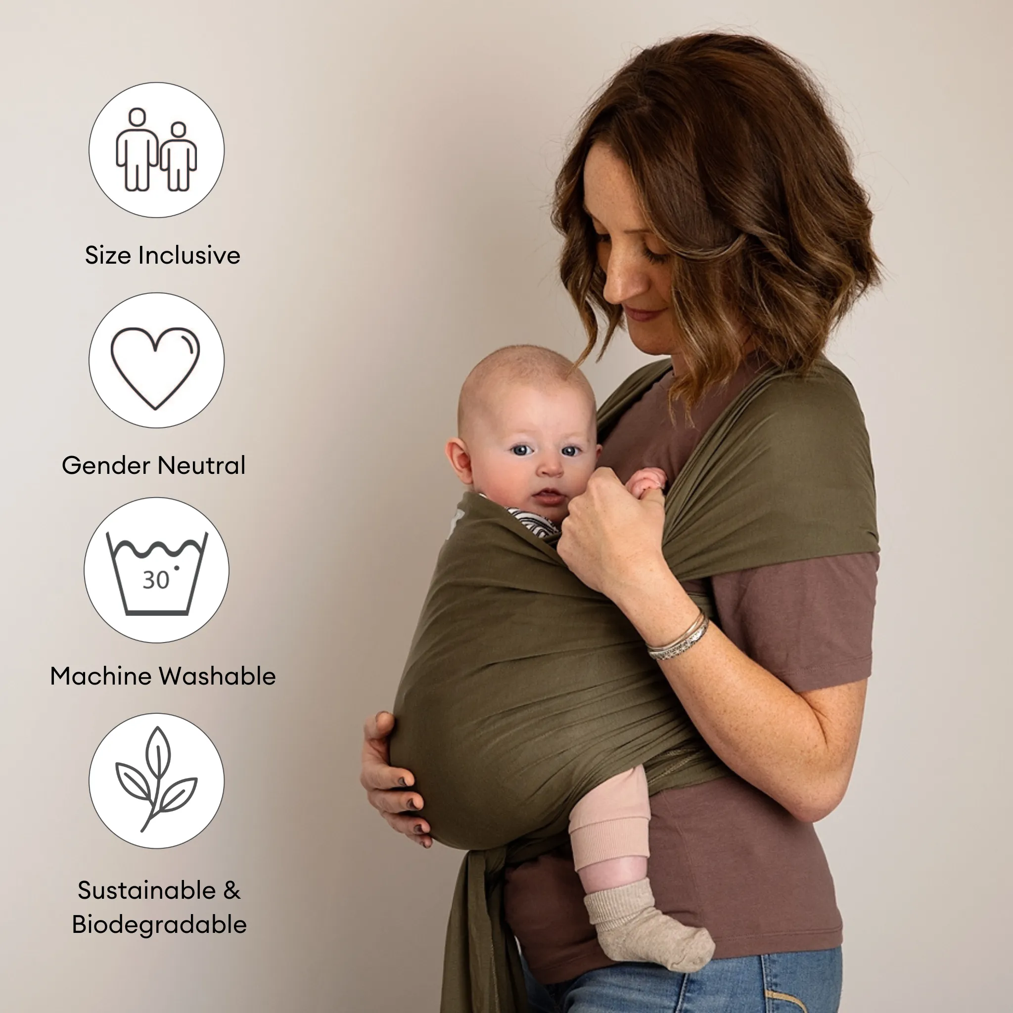 Stretchy Baby Wrap Pure Tencel™ | Forest Green