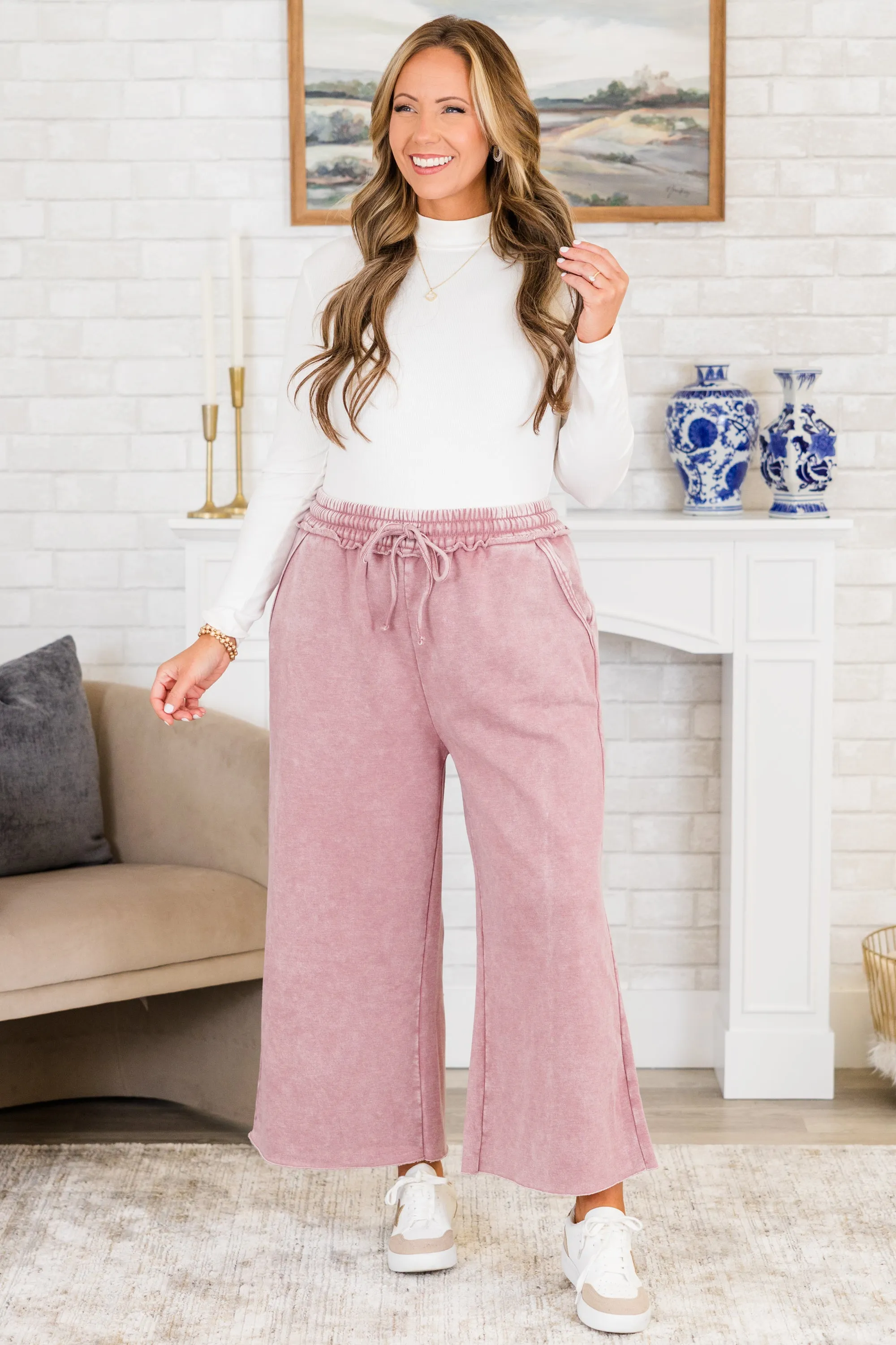 Sunday Scaries Sweatpants, Light Rose