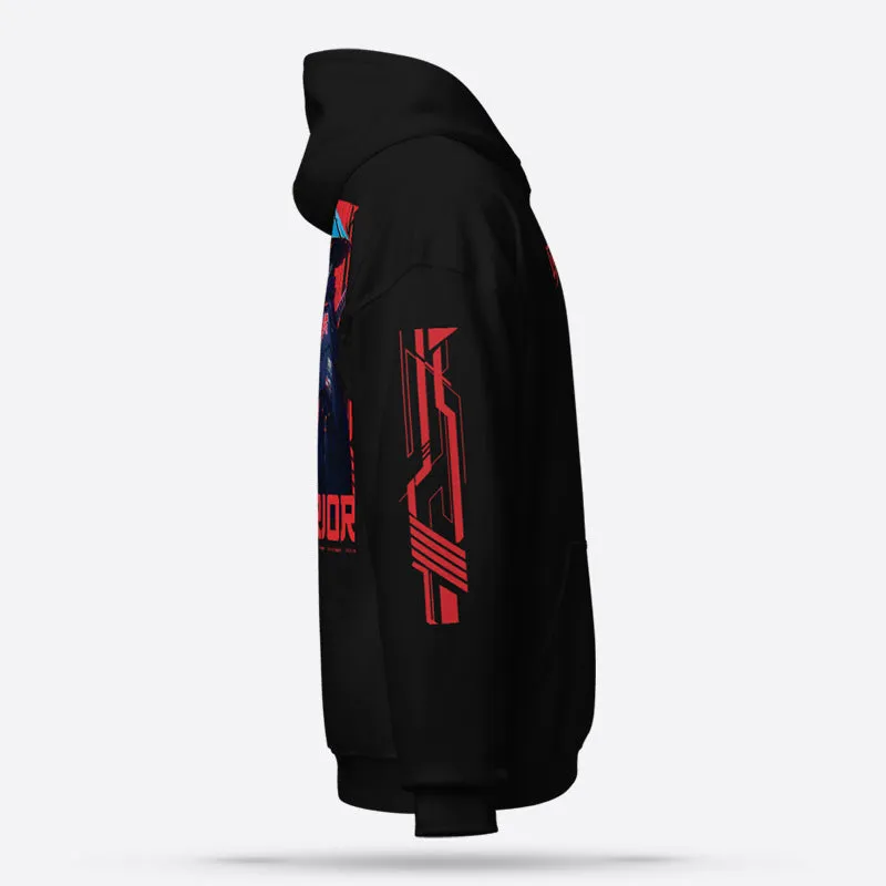 Techno Katana Warrior Pullover Black Graphic Hoodie Premium