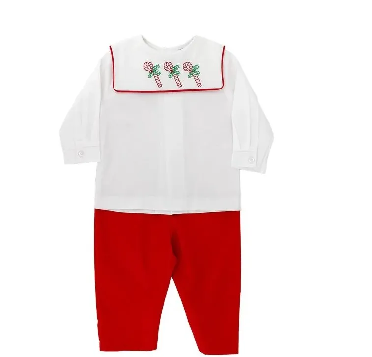 The Bailey Boys Candy Cane Pants Set