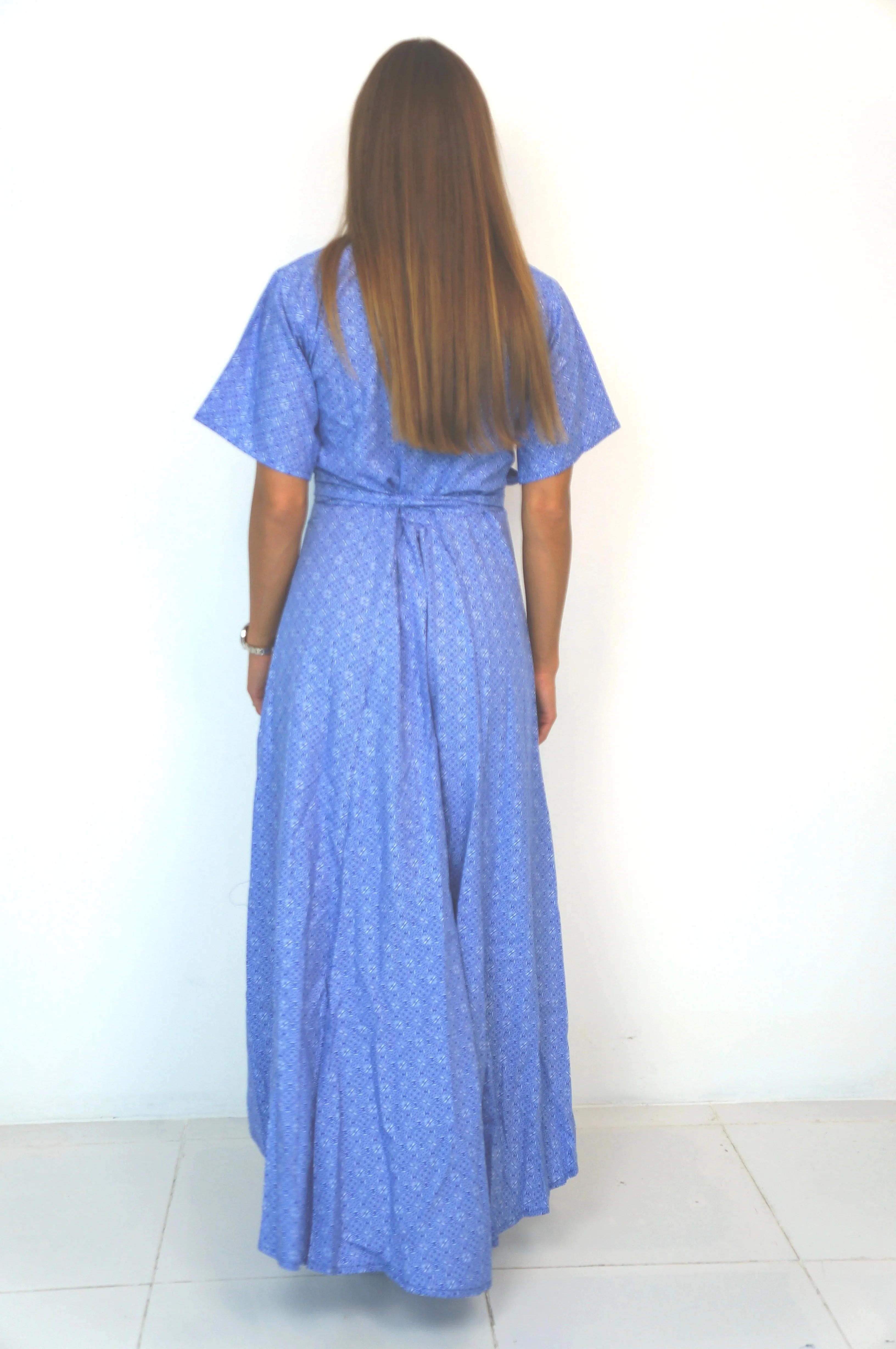 The Maxi Wrap Dress - Liberty Blue