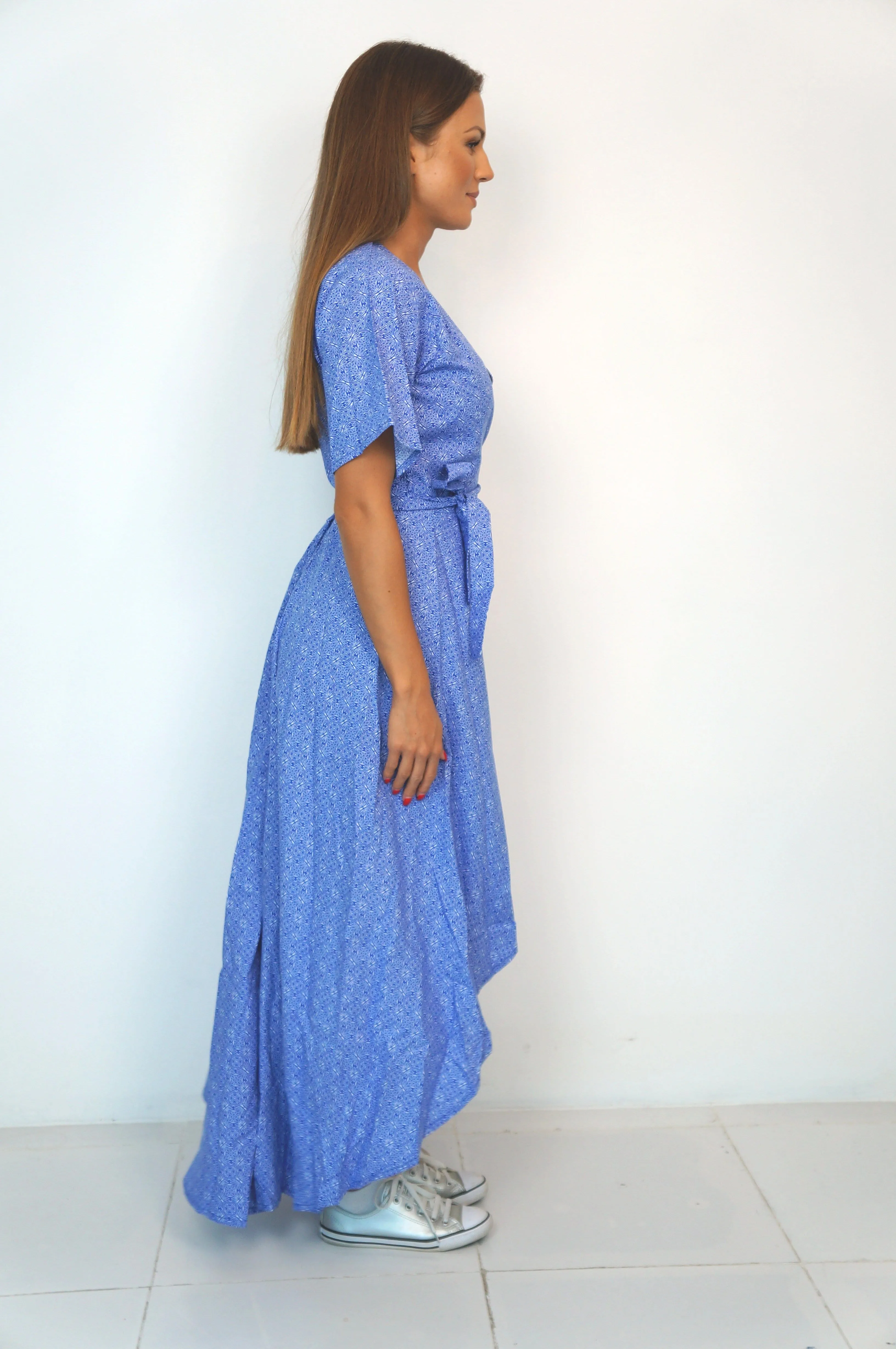 The Maxi Wrap Dress - Liberty Blue