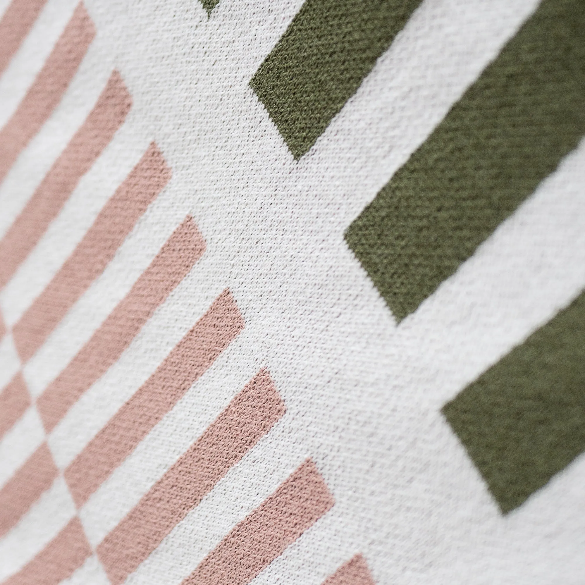 Throw / Blanket - Knitted Stripe Green