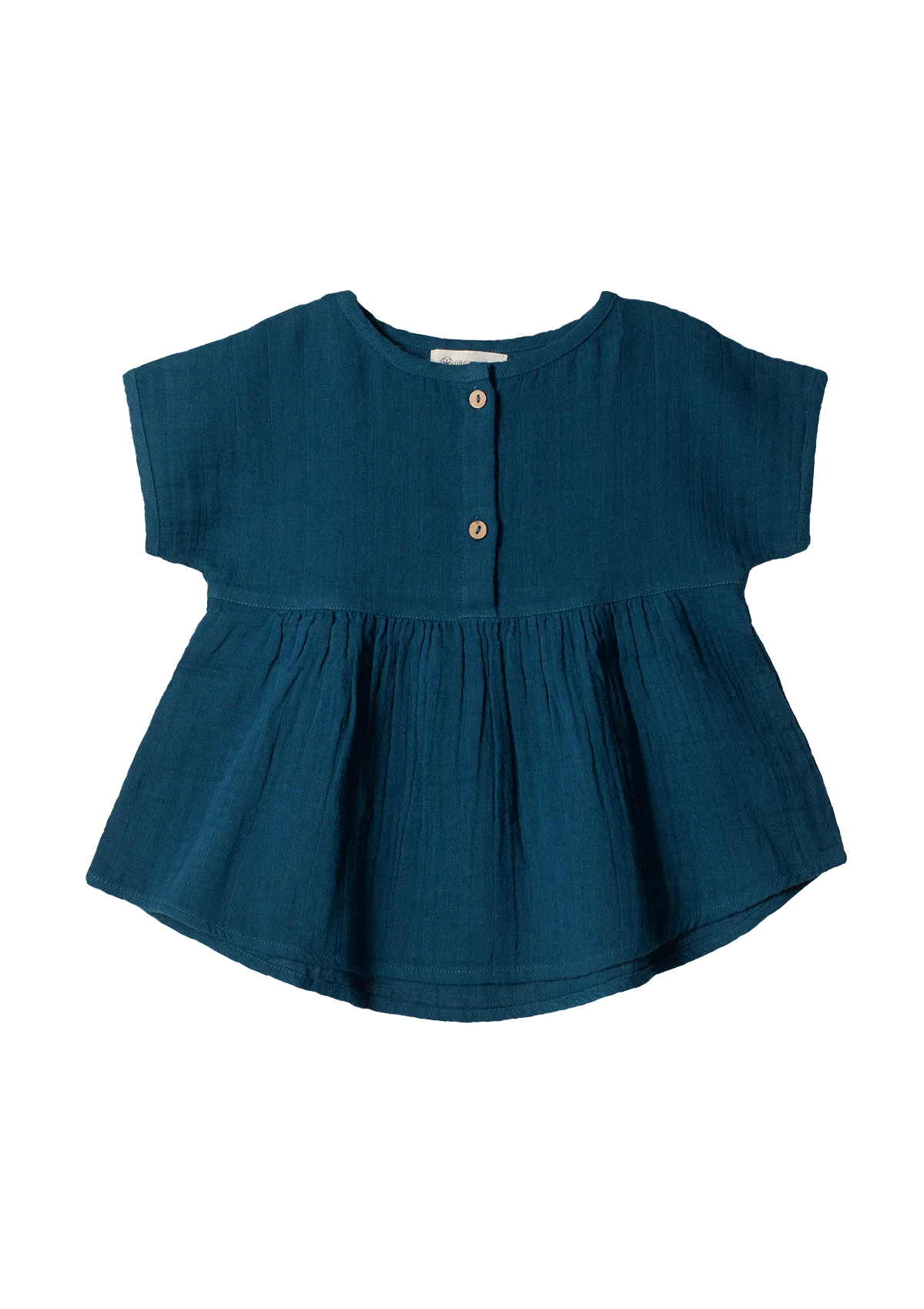 Tunic shirt Play of Colors Petrol-blue organic muslin