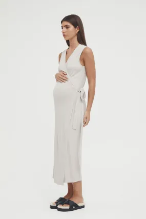 Valentina Wrap Dress (Stone) - FINAL SALE