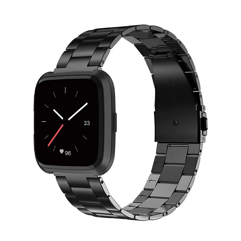 Wearlizer Stainless Steel Fitbit Versa/Versa 2 /Versa Lite/Versa SE Bands Women Men,Ultra-Thin Lightweight