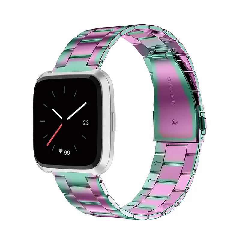 Wearlizer Stainless Steel Fitbit Versa/Versa 2 /Versa Lite/Versa SE Bands Women Men,Ultra-Thin Lightweight