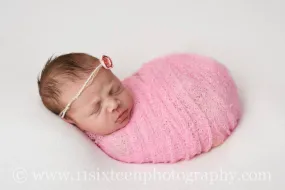 Whisper Knit Newborn Baby Wrap in Pink