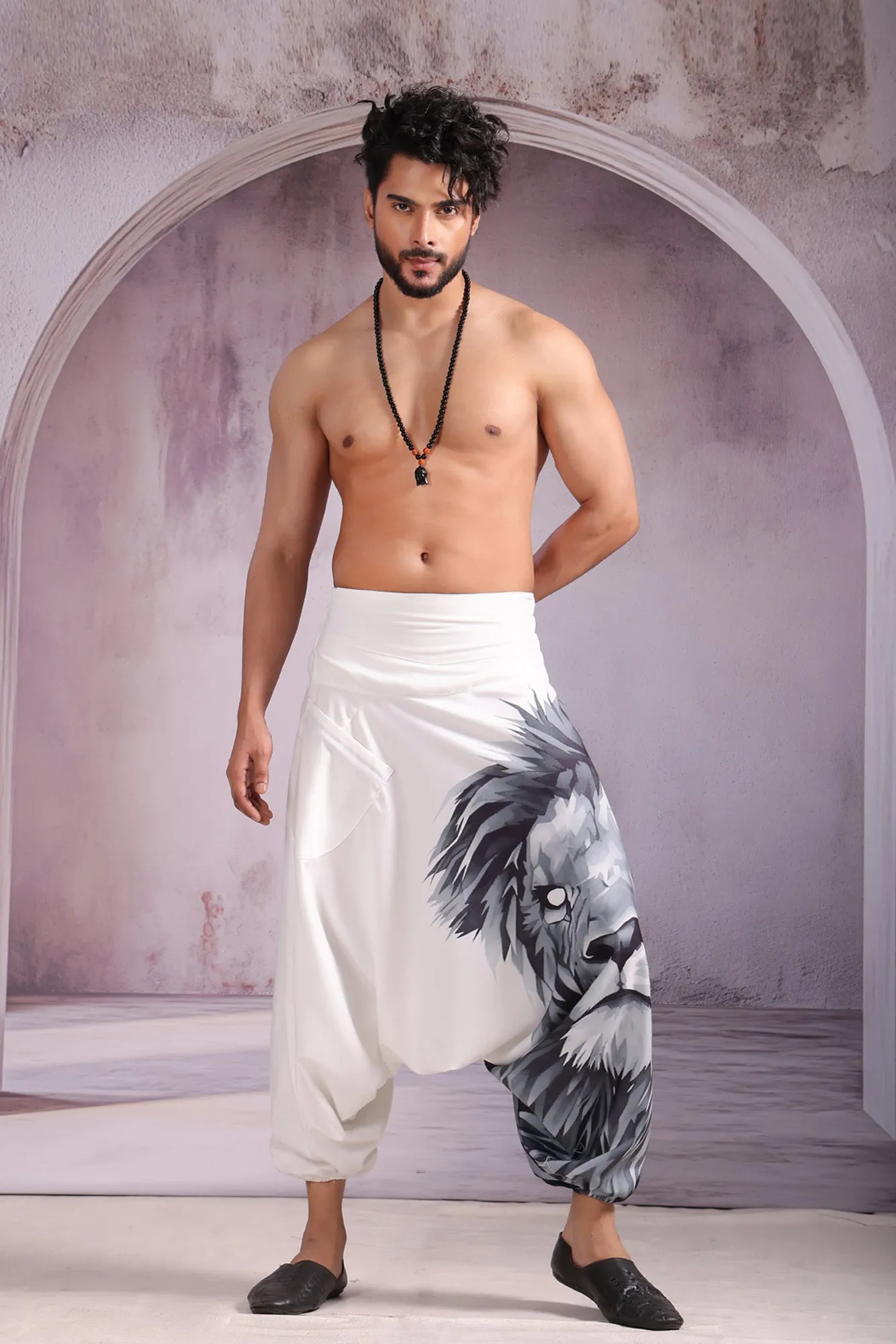 White Lion Unisex Harem Pant