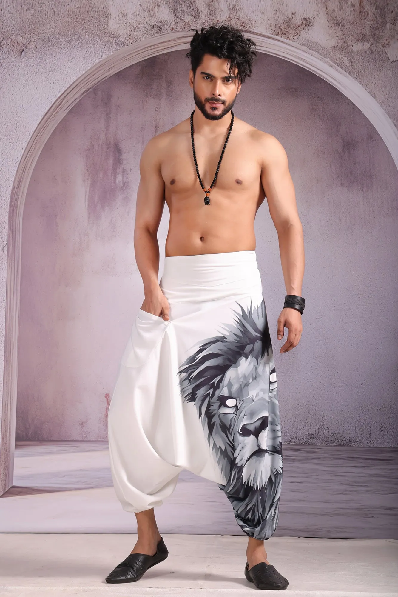 White Lion Unisex Harem Pant