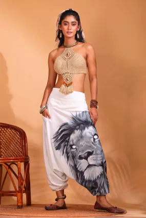 White Lion Unisex Harem Pant