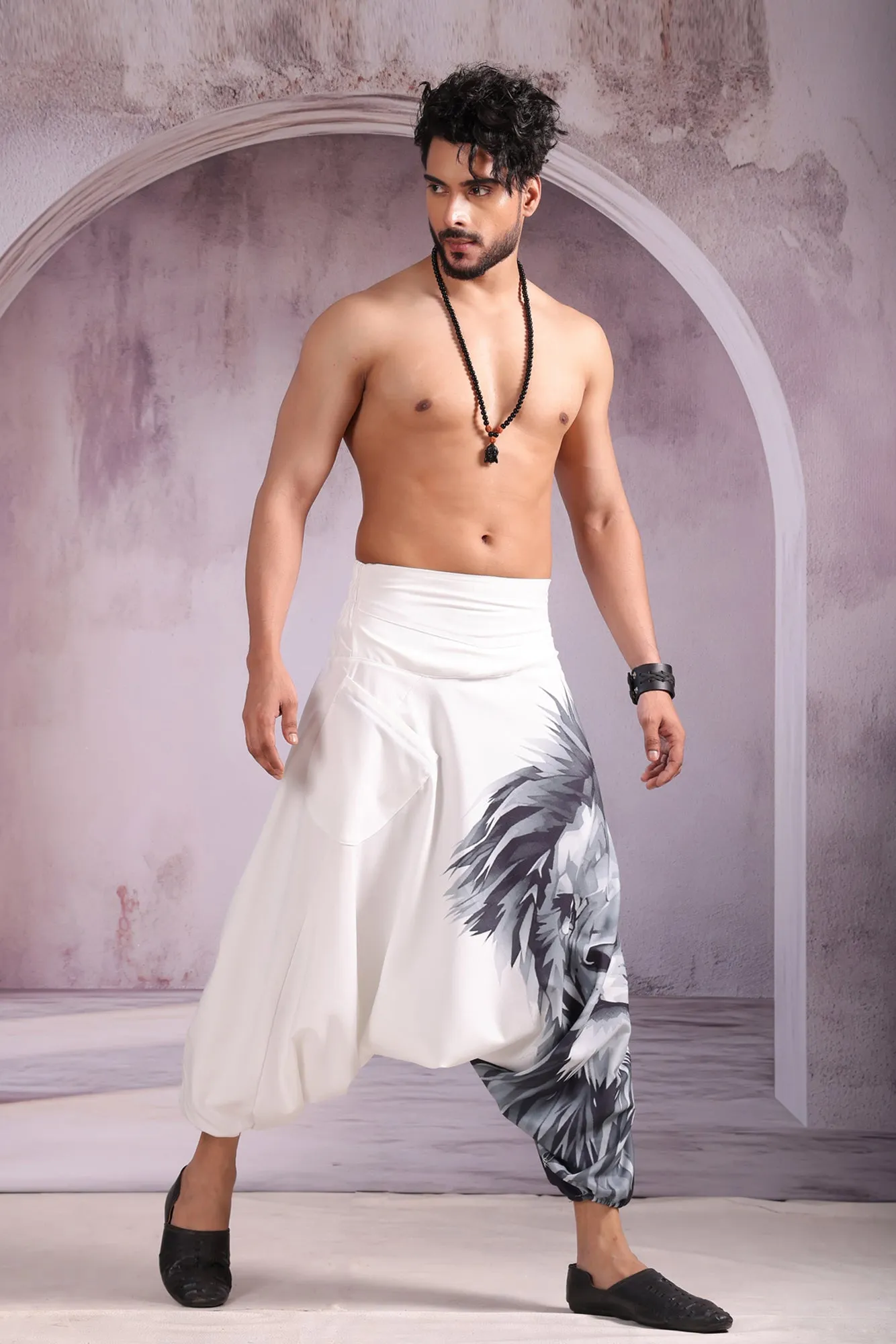 White Lion Unisex Harem Pant