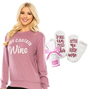 Women's Wine Mom Themed with Bonus Wine Sock Gift Set