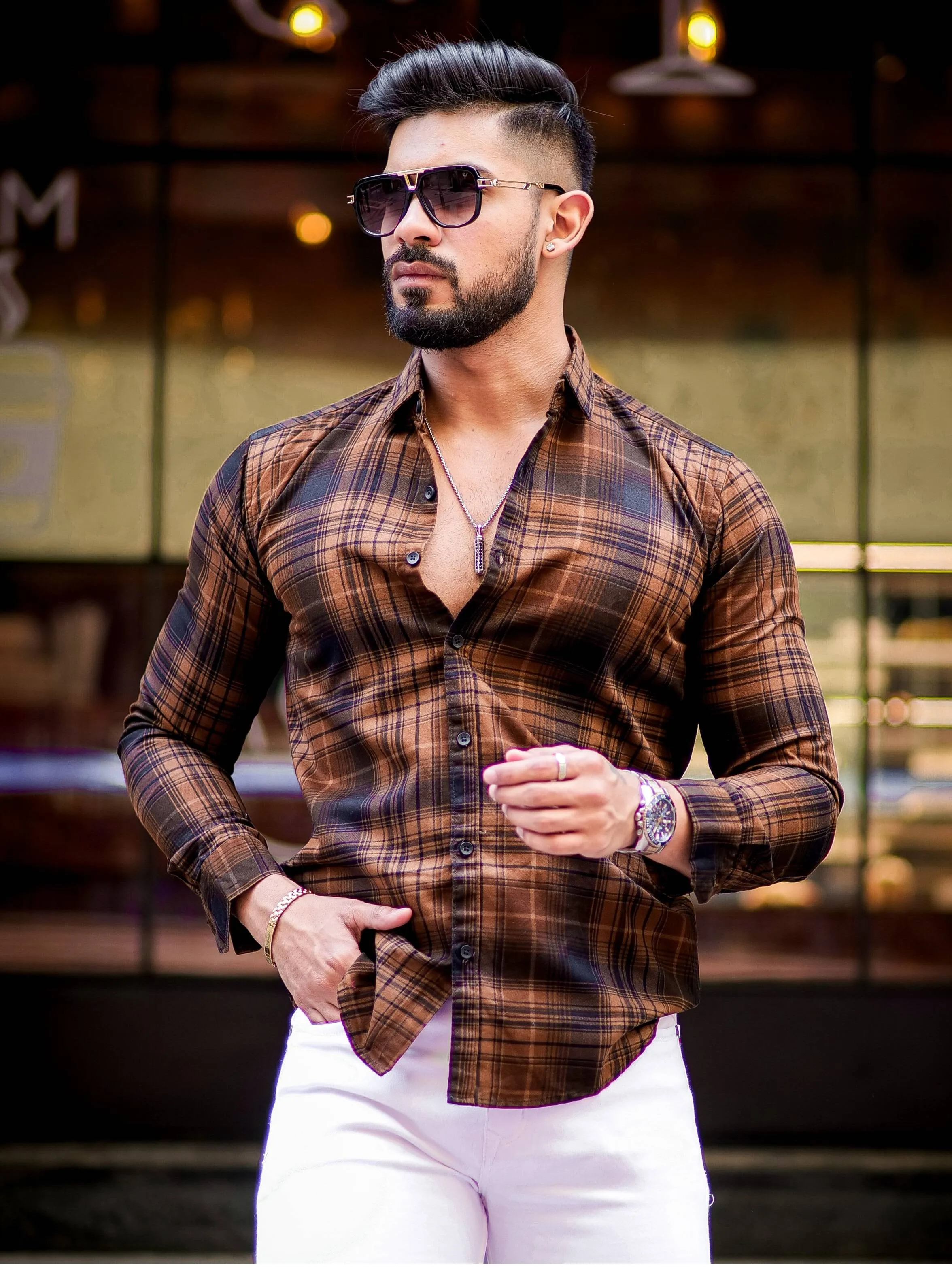 Wood Premium Checkered Cotton Shirt