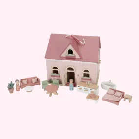 Wooden Portable Dolls House with Furniture