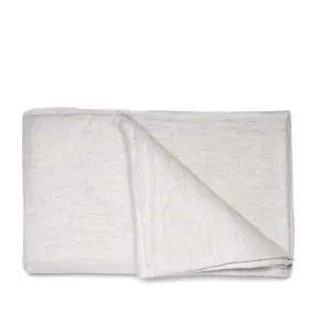 Wool Throw from Kashmir - Herringbone White